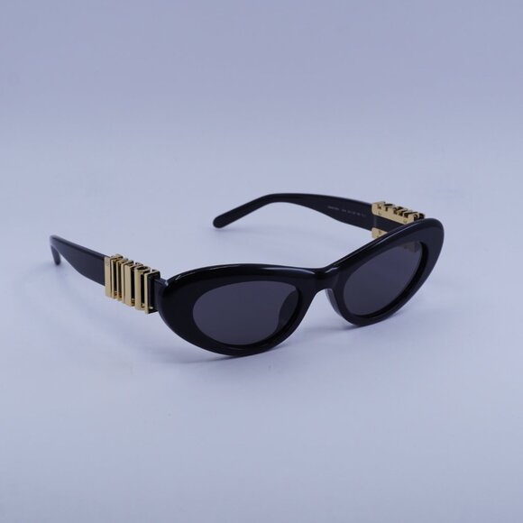 Loewe LW40156U 01A Sunglasses Shiny Black Cat Eye Frame, Smoke Lenses main image 4